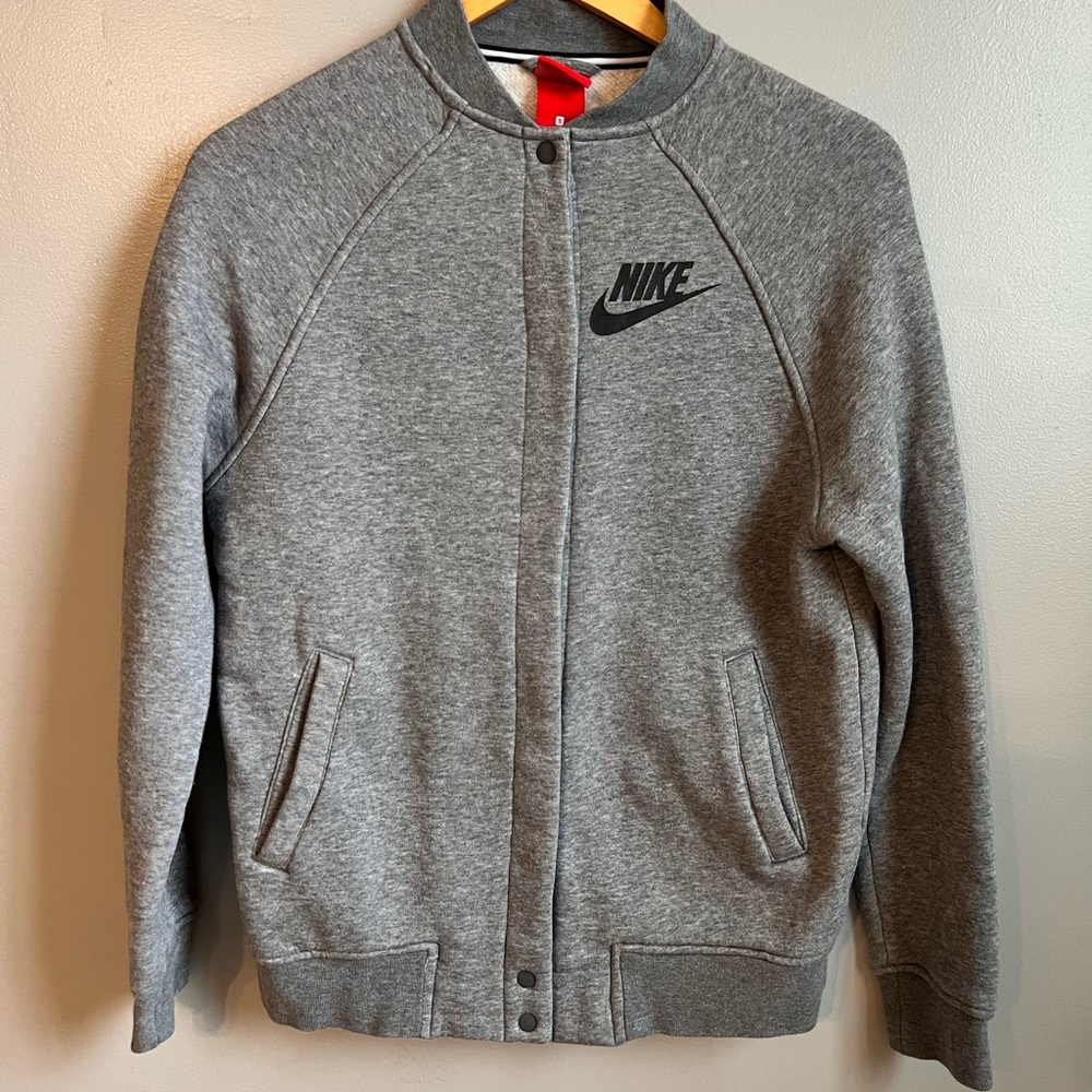 Nike Gray Bomber Jacket - Size Small